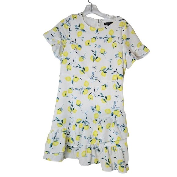 BANANA REPUBLIC  yellow lemon Short Sleeve  Dress Size 4 Petite lined Sexy comfy - Picture 1 of 4